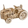 3D dřevěný mechanický puzzle traktor