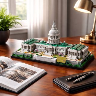 SUPER-HRACKY.cz🧱 Postav si americkou historii Kapitol ve formě detailní stavebnice 🏛️ 1074 dílků, prémiový vzhled a hodiny...
