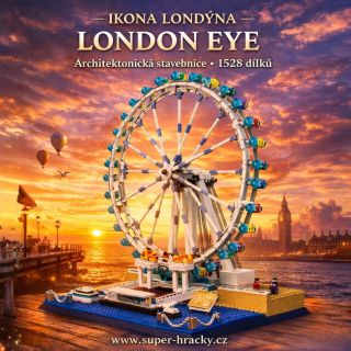 SUPER-HRACKY.cz🏙️ POSTAV SI LONDON EYE Londýn | 1528 dílků | Architektonická stavebnice Ikonické vyhlídkové kolo britské...