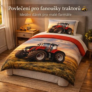 SUPER-HRACKY.cz 🚜 Povlečení pro fanoušky traktorů 🚜 Realistický motiv traktoru, 100% bavlna a maximální pohodlí 🌾 🎁 Skvělý...