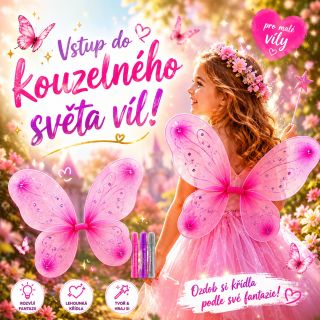 SUPER-HRACKY.cz 💖 Malé víly, velká fantazie! 🎀 Lehounká růžová křídla 💎 Třpytivé fixy a diamantky 🧚 Perfektní pro malé...