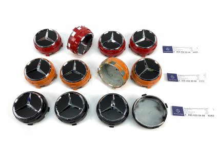 A0004000900 MERCEDES-BENZ wheel centre set 4pcs (Colour ORANGE 2232)