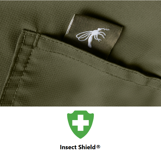 Oblečenie s technológiou Insect Shield aktívne chráni pred hmyzom.