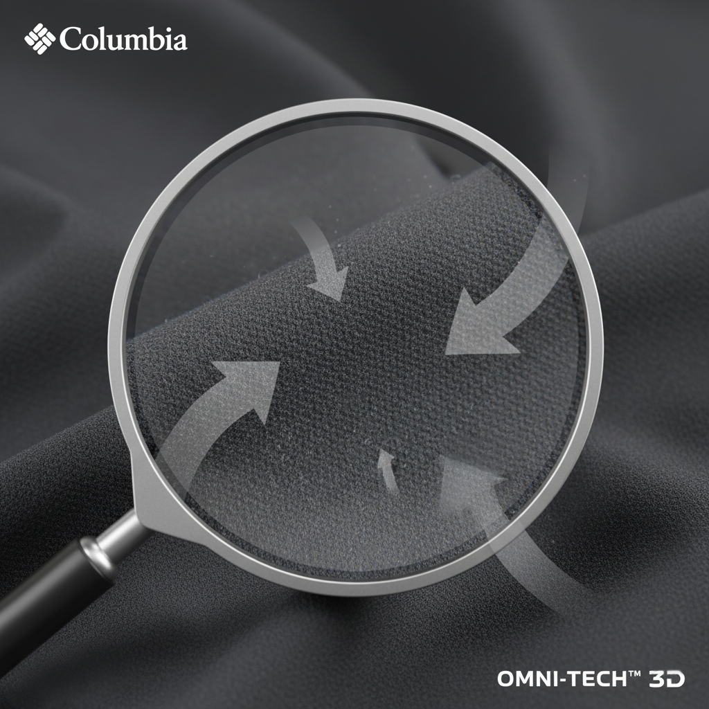 Detailná textúra vnútornej vrstvy Columbia Omni-Tech 3D
