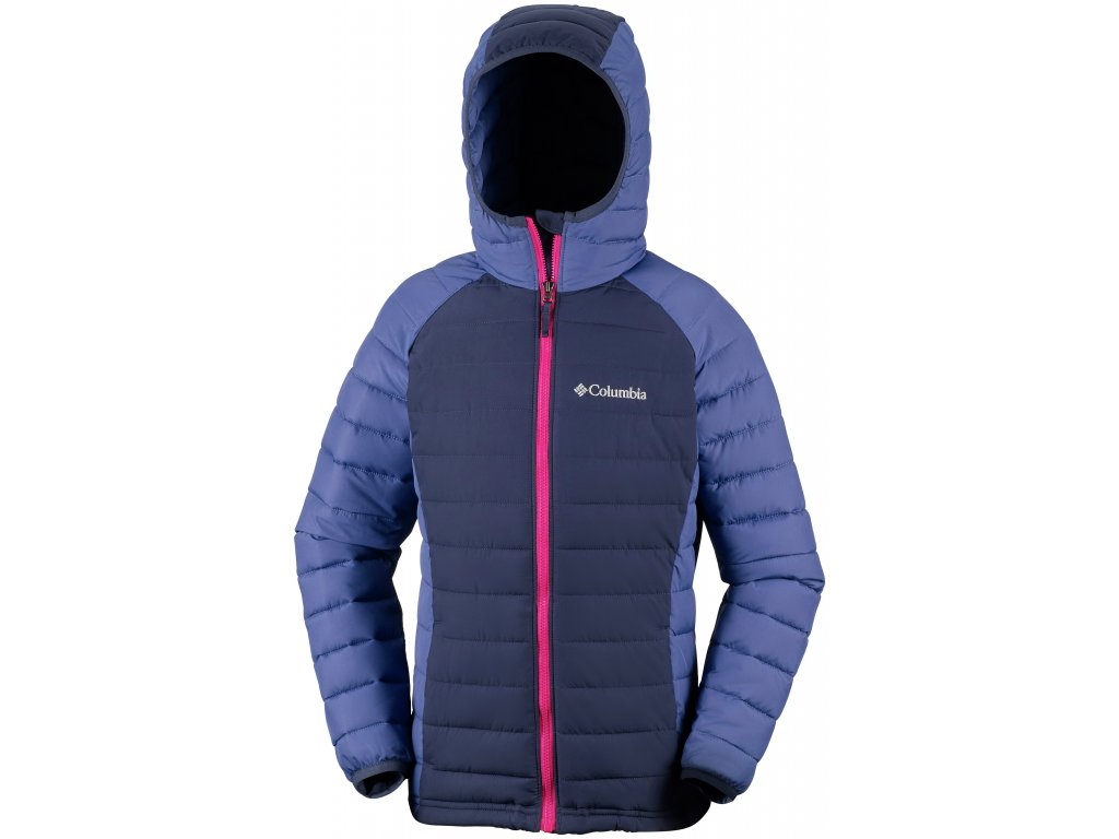 Columbia Powder Lite™ Girls Hooded Jacket - Dievčenská bunda EG0009 (Color Cactus Pink, Nocturnal, EU 104)
