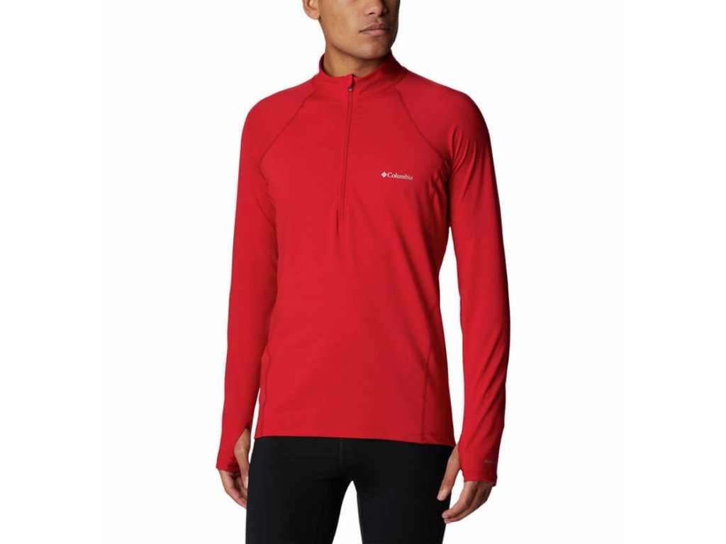 Columbia Midweight Stretch Pánske Termo Tričko Pol Zips (Color Mountain Red, INT XXL)