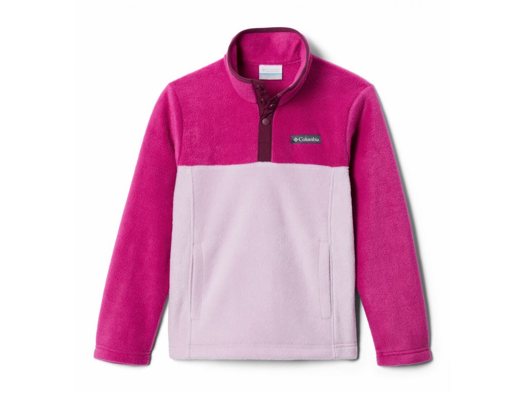 Columbia Steens Mountain™ 1/4 Snap Fleece Pullover Dievčenská Flisová Mikina (Color Aura, Wild Fuchsia, INT XXS)