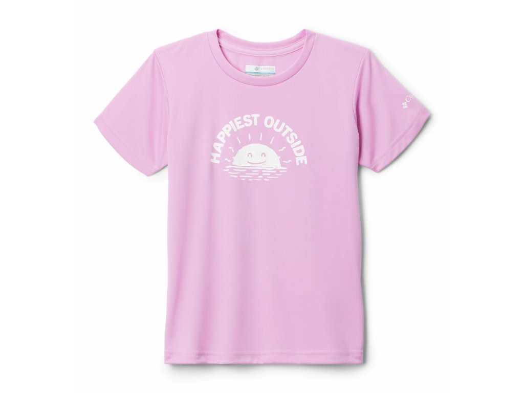 Columbia Fork Stream™ Short Sleeve Graphic Shirt Dievčenské Tričko Krátky Rukáv (Color Cosmos, Happier Outside, INT L)