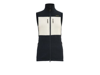 Devold Egga Grid Merino Dámska Úpletová Vesta - Ink, Offwhite