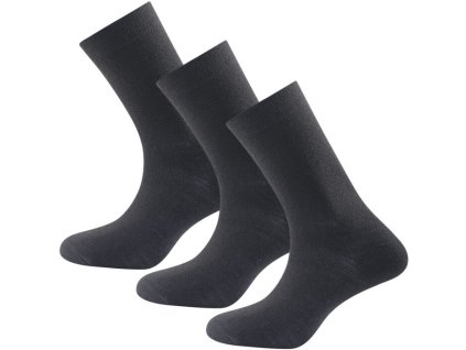 Devold Daily Merino Medium Sock Klasické Ponožky 3 pack - Čierna