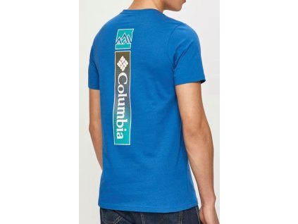 1934824432 Columbia Rapid Ridge Back Graphic Tee II Bright Indigo TriplePeak velke zadne logo