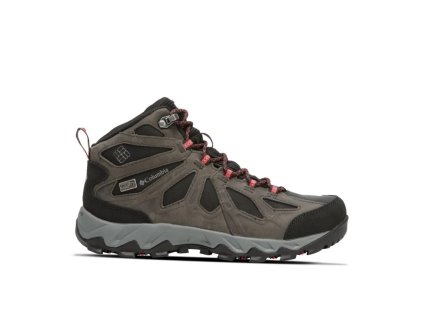 Columbia LINCOLN Pass ™ MID LEATHER OutDry ™ BLACK, RED CAMELHIA 1758981010 DÁMSKA OBUV ČIERNA - ČERVENÁ KAMÉLIA (Veľkosť EUR 43/US 12)