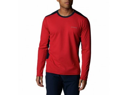 Columbia M Bliss Ascent™ Pánske Tričko Dlhý Rukáv (Color Mountain Red, Collegiate Navy, INT XXL)