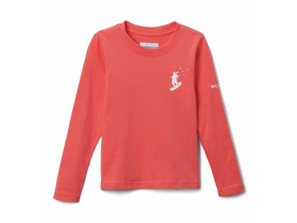 Columbia Hazeldel Hill™ LS Tee Dievčenské Tričko (Color Blush Pink, Gem Skier, INT XL)