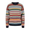 Utsira Masculine Sweater Pánsky Sveter - Marine Offwhite Raspberry