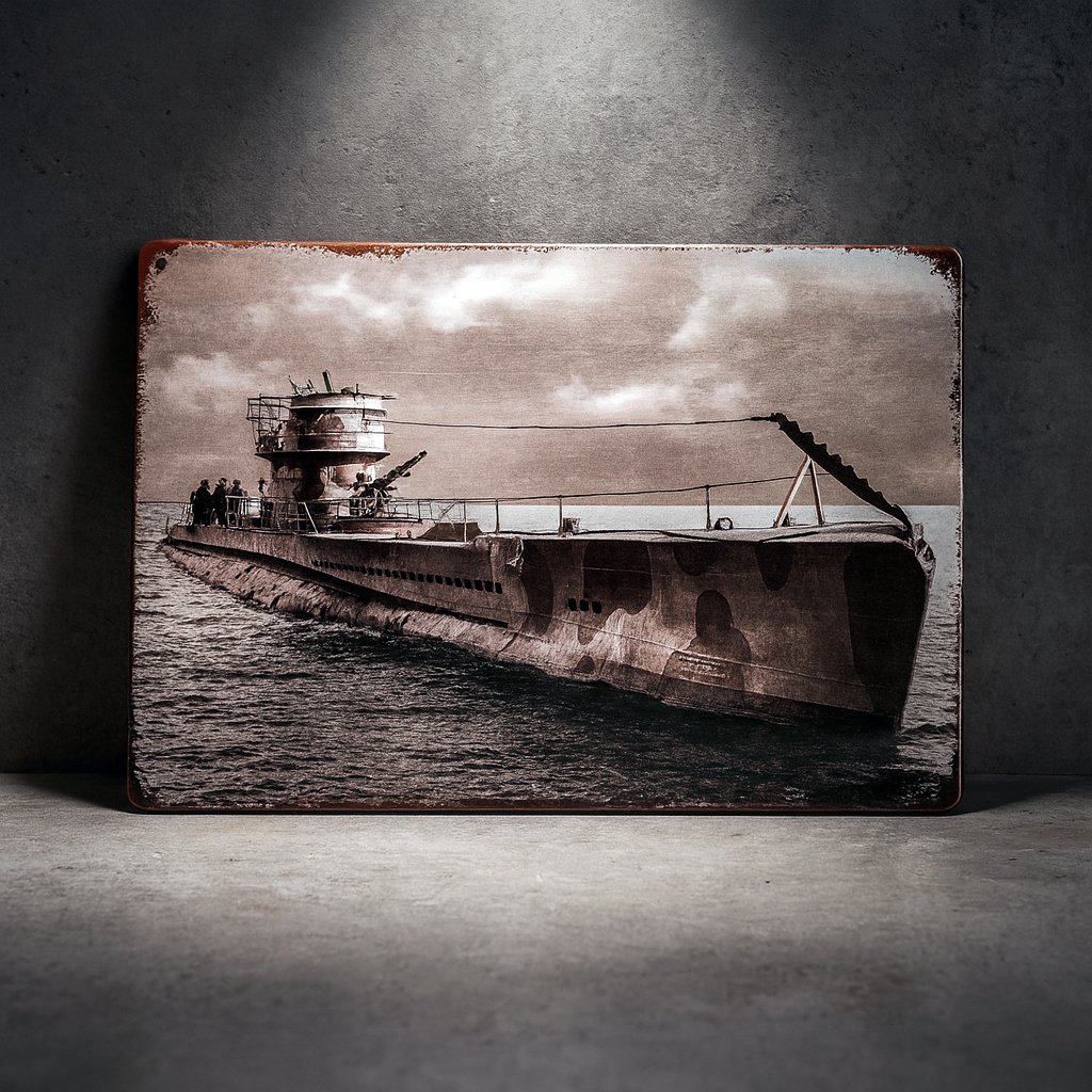 Retro plechová cedule ponorka U-96 Das Boot, Return to Castle Wolfenstein, WW2 30×20 cm