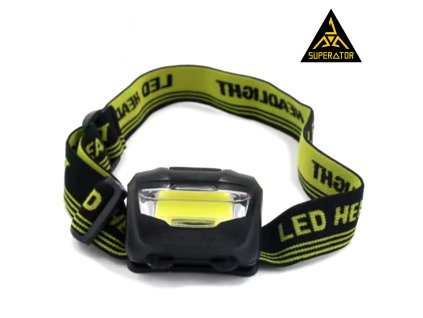 Čelovka - 3W LED, výklopné - nastavitelné čelové svítidlo, COB svítilna, napájení 3 × AAA baterie