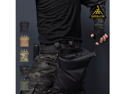 Odhazovák na velké zásobníky 100% Nylon. Vysoce kvalitní pouzdro MOLLE nebo opasek. Voděodolný vak se stahovací šňůrkou.