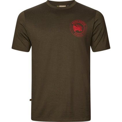 Triko Härkila Game S/S, barva: zelená s losem, velikost: L