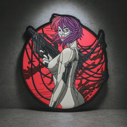 PVC 3D Alpha Goddess – velká nášivka anime pin-up dívka 13 cm, suchý zip Velcro