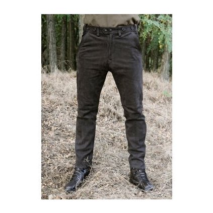 Kožené kalhoty Carl Mayer, vel.: 52, hnědé