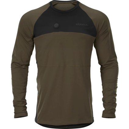 Spodní triko Härkila Heat L/S, vyhřívané, barva: zelená/černá, velikost: L