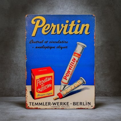 Retro plechová cedule Temmler-Werke Berlin (dobová reklama) 30×20 cm