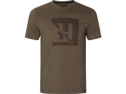 Triko Härkila H-logo S/S, barva: zelenohnědá, velikost: L