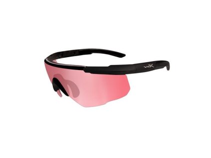 Brýle Wiley X, Saber Adv. ,skla: růžová, černý rámeček, bal. odolnost