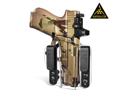IWB/OWB Holster Glock 17 / 19 pro praváka, průhledné polymerové pouzdro Gun&Flower