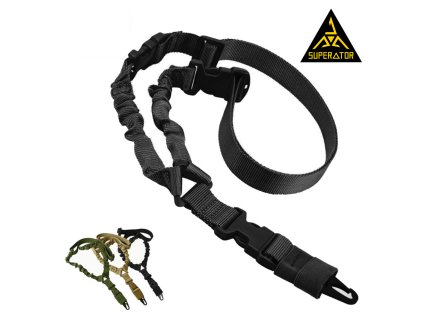 Jednobodový bungee popruh na zbraň černý