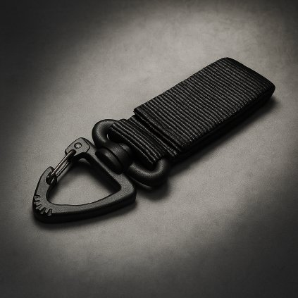 Taktická klíčenka MOLLE s karabinou a suchým zipem
