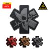Nášivka MEDIC – lebka | PVC 3D šedivá