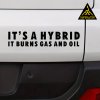 To je hybrid, spaluje benzín a olej. Nálepka na auto. 22 cm x 5 cm. Samolepka na nárazník, lze přilepit na okno, motocykl nebo na notebook.