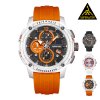 Sportovní hodinky 3 ATM s chronografem a datem oranžová
