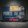 Retro plechová cedule D 514 Pointe-du-Hoc Calvados – D-Day WW2, 30×20 cm