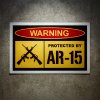 vinylova samolepka na auto warning protected by ar 15 18 11 cm aplikace