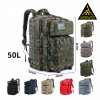 Taktický vojenský batoh 50 l – voděodolný MOLLE/PALS, outdoor, polstrovaná záda, hrudní + bederní pás, velcro patch (USA vlajka)