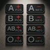 Nášivka krevní skupiny PVC 3D na suchý zip Velcro