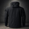 Taktická softshellová bunda s kapucí – náprsní kapsy + kapsa na rukávu (černá) zezadu