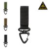 Taktická klíčenka MOLLE s karabinou a suchým zipem černá