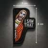 Ježíš to viděl – humorná morale nášivka na suchý zip Velcro 4×8 cm rozměry