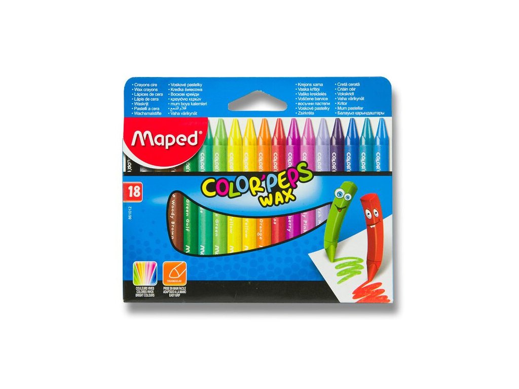 Voskovky Maped Color'Peps Wax 18 barev, trojhranné