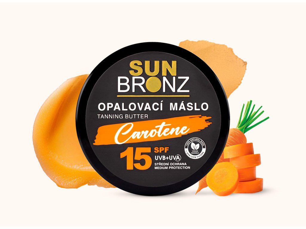 Sunbronz opalovací máslo Carotene SPF 15 produktovka
