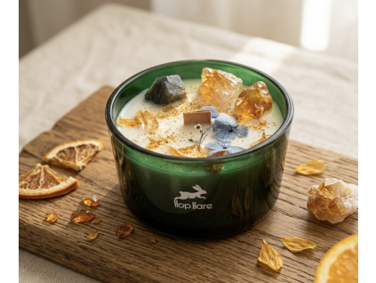 Sviečka s kryštáľom - Slnko