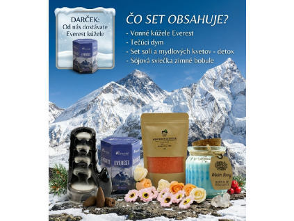 Sviežosť Everestu  💝 Ako darček od nás dostávate vonné kužele Everest zdarma, aby bol váš wellness zážitok ešte intenzívnejší a dokonalejší.