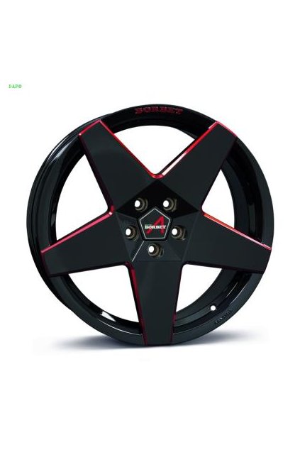 Disk Borbet A 8x17 ET45 5x112 black red glossy