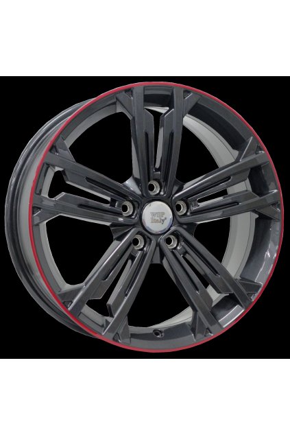 WSP VW NAXOS 7.5x18.0 ET49 5x112 ANTHRACITE LIP RED