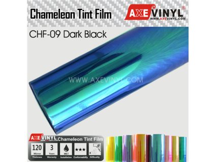 CHF 09 Dark Black AXEVINYL Transparent Chameleon Headlight Tint Film