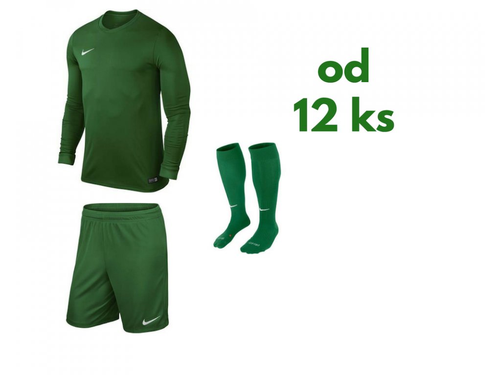 Futbalová sada Nike Park VI s dlhým rukávom pre celé mužstvo, od 12 ks, zelená